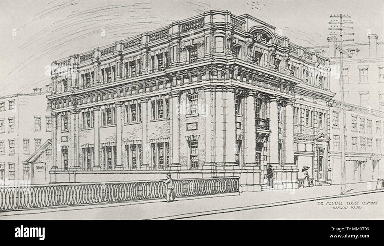 La Merrill Trust Company. Bangor. 1906 Foto Stock