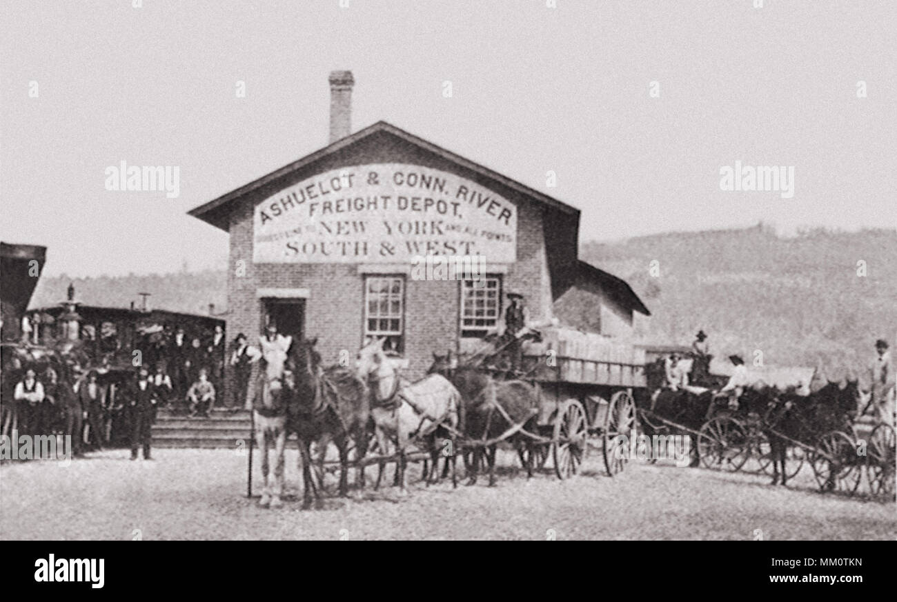 Merci ferroviario deposito. Keene. 1870 Foto Stock