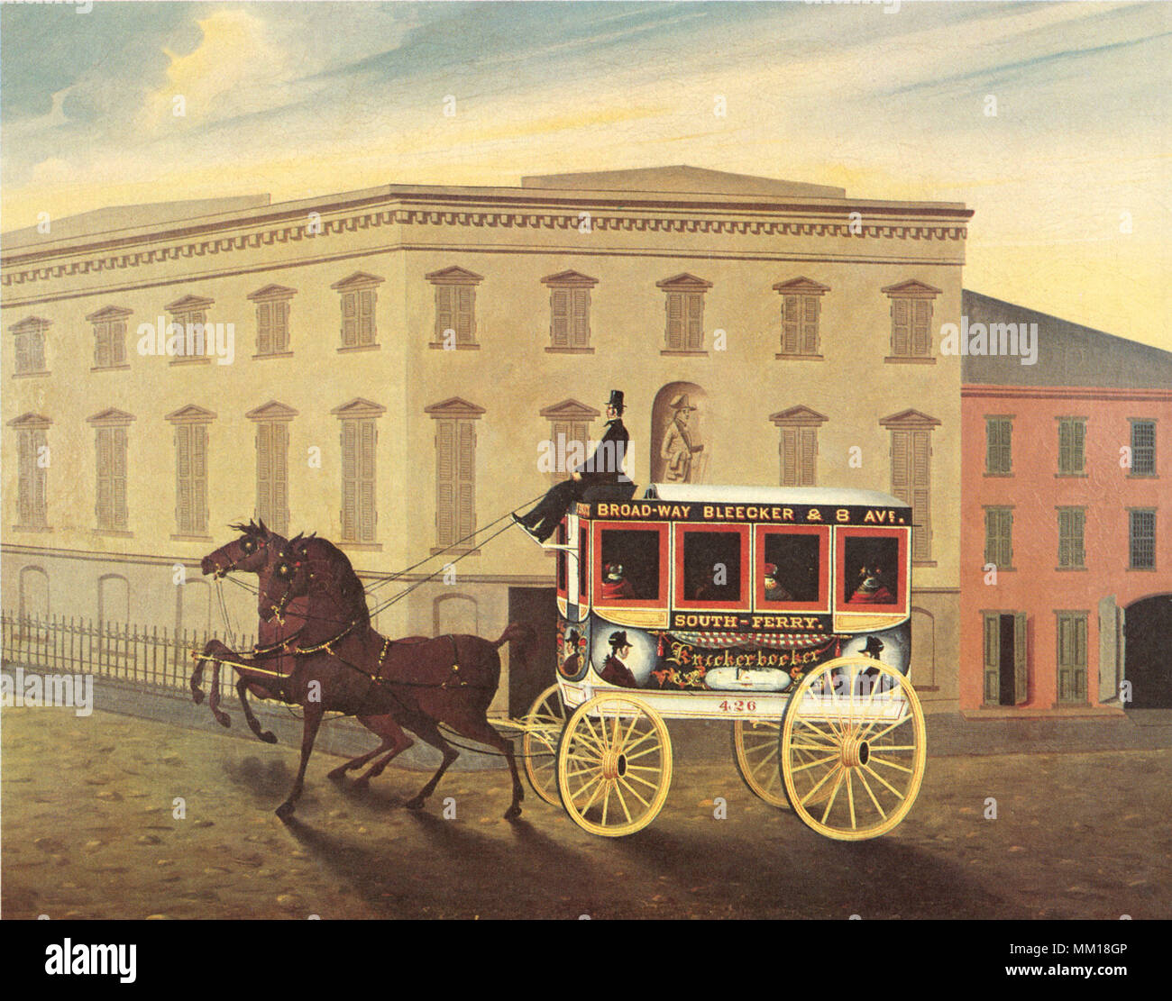 A sud il traghetto Stagecoach. La città di New York. 1850 Foto Stock