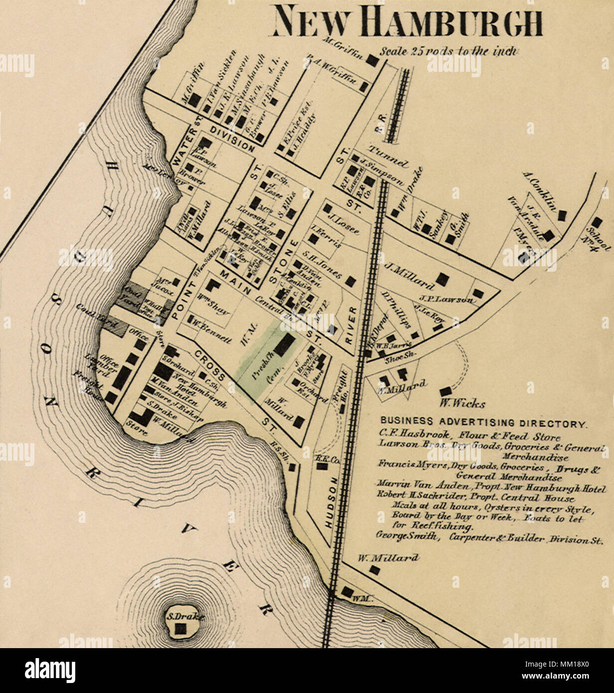 Mappa di Nuova Hamburgh. 1867 Foto Stock