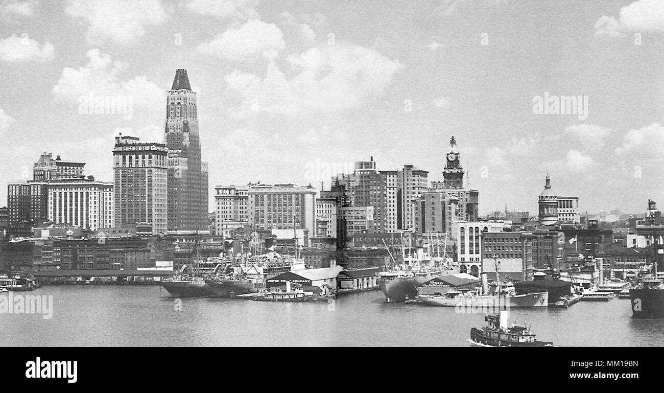 Vista di Baltimore dal Federal Hill. 1942 Foto Stock