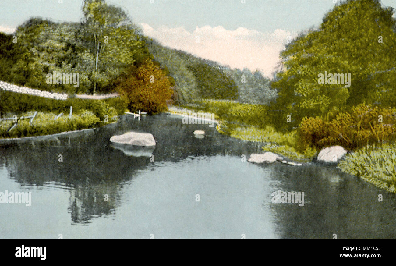 Vista del fiume Saugatucket. Wakefield. 1920 Foto Stock