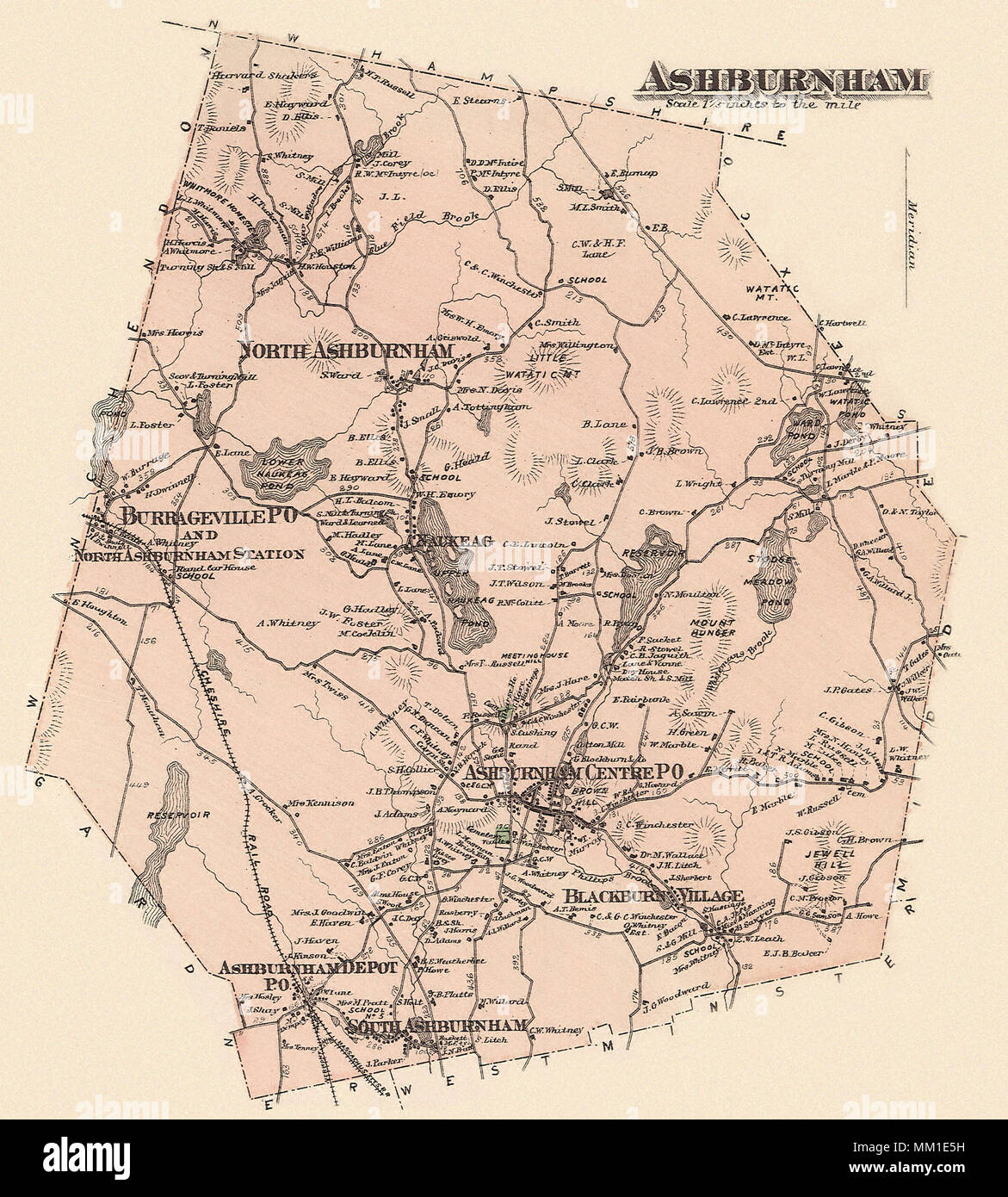 Mappa di Sud Ashburnham. 1870 Foto Stock
