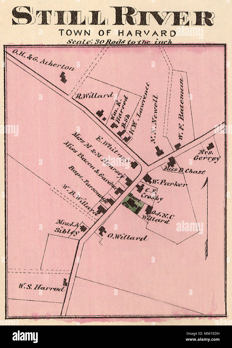 Mappa del fiume ancora. 1870 Foto Stock