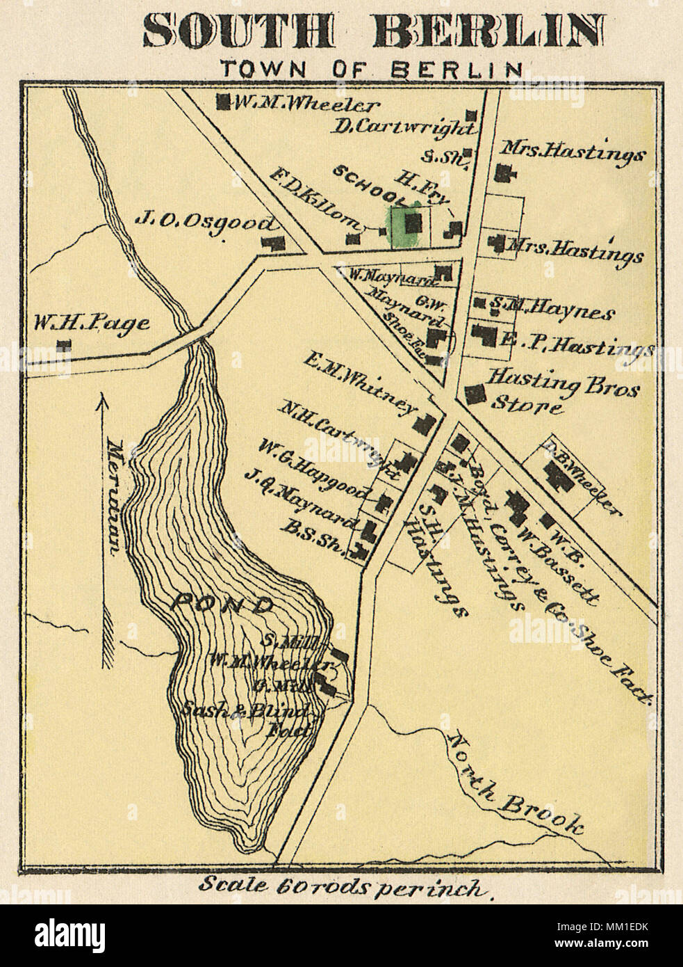 Mappa di sud di Berlino. 1870 Foto Stock