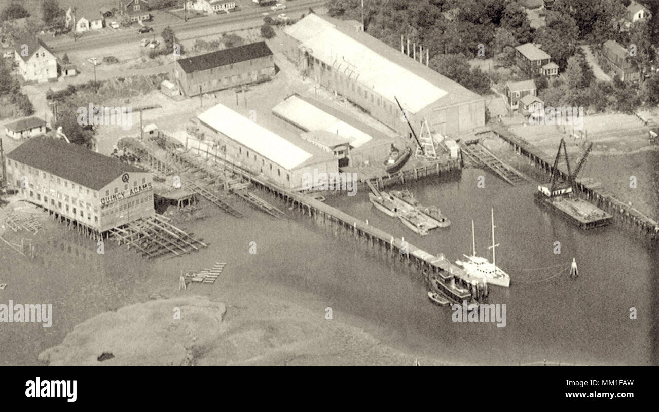 Quincy Adams Yacht cantiere di Quincy. 1950 Foto Stock