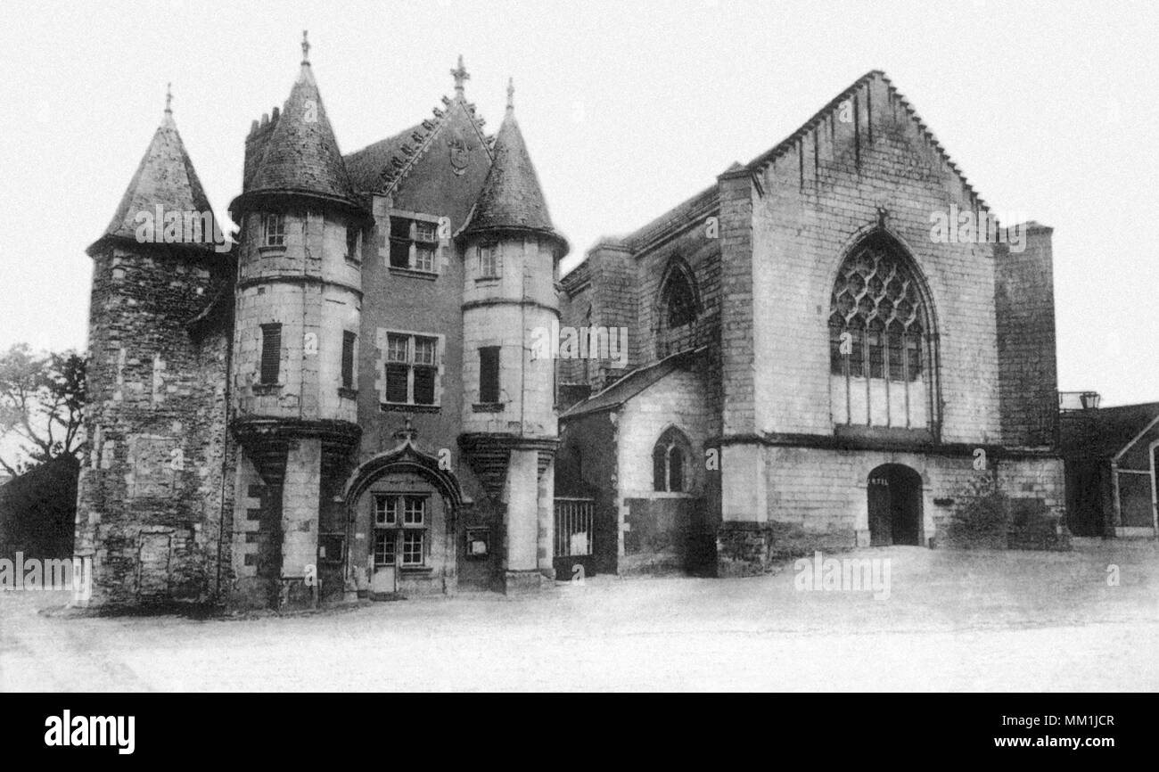 Vista del Castello e cappella. Angers. 1910 Foto Stock