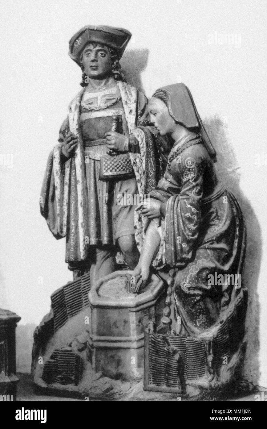 Statua di San Gengonet. Abbeville 1910 Foto Stock