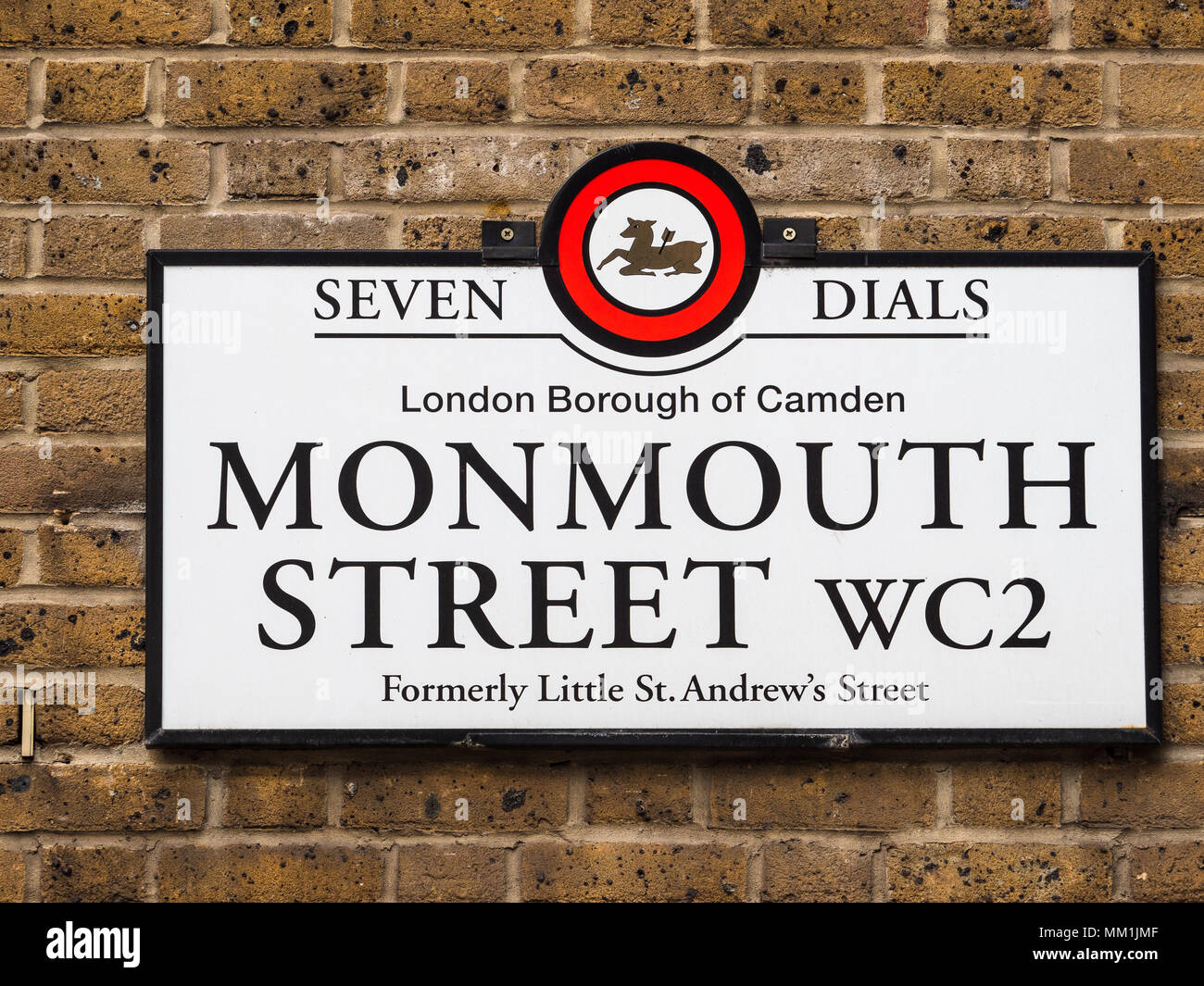 London Street segni - Monmouth Street a Londra il Seven Dials district Foto Stock