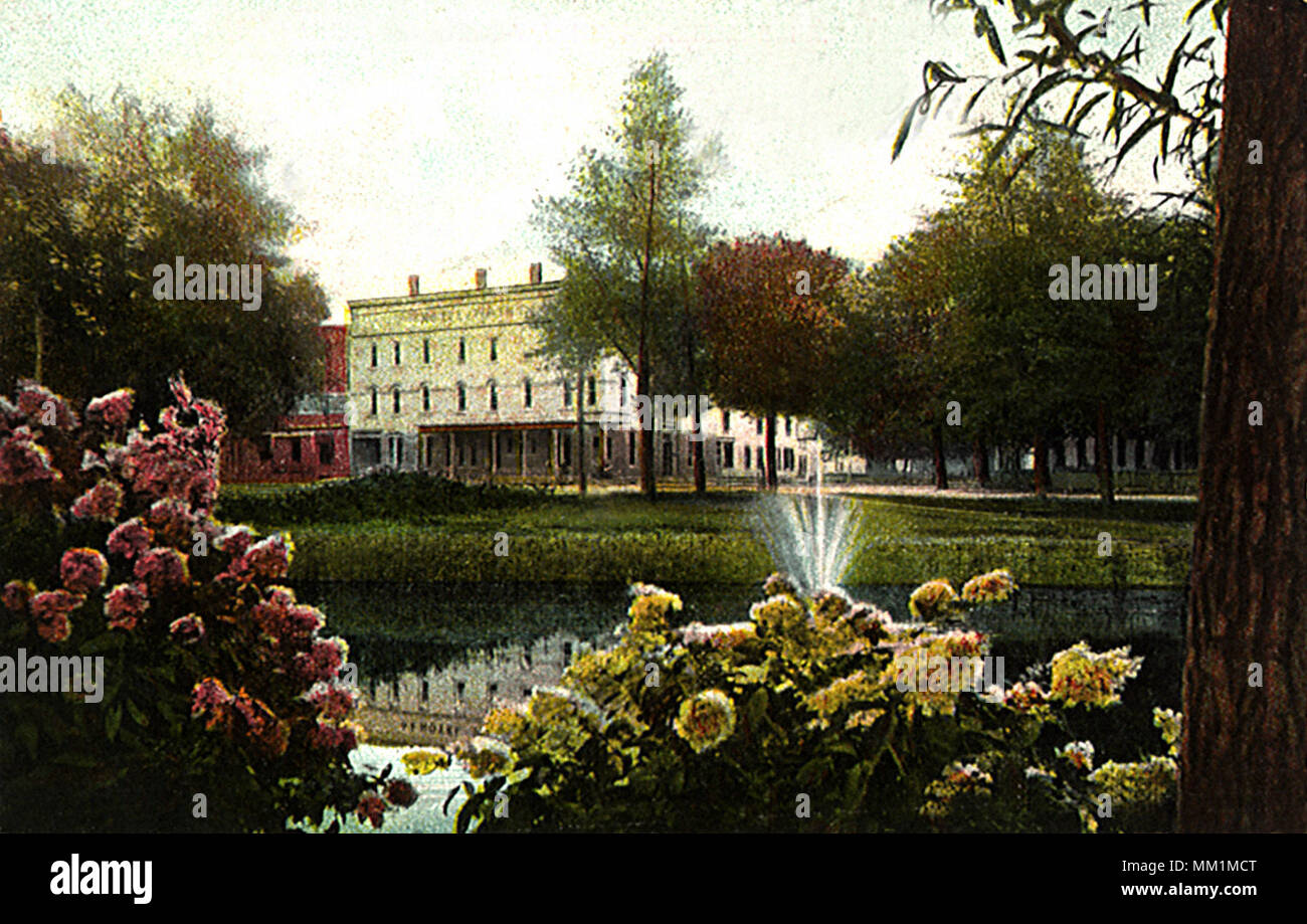 Parco Lago e Hotel Wayne. Honesdale. 1903 Foto Stock