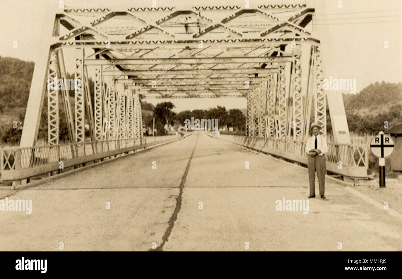 Ponte sul Fiume Kickapoo. Readstown. 1930 Foto Stock