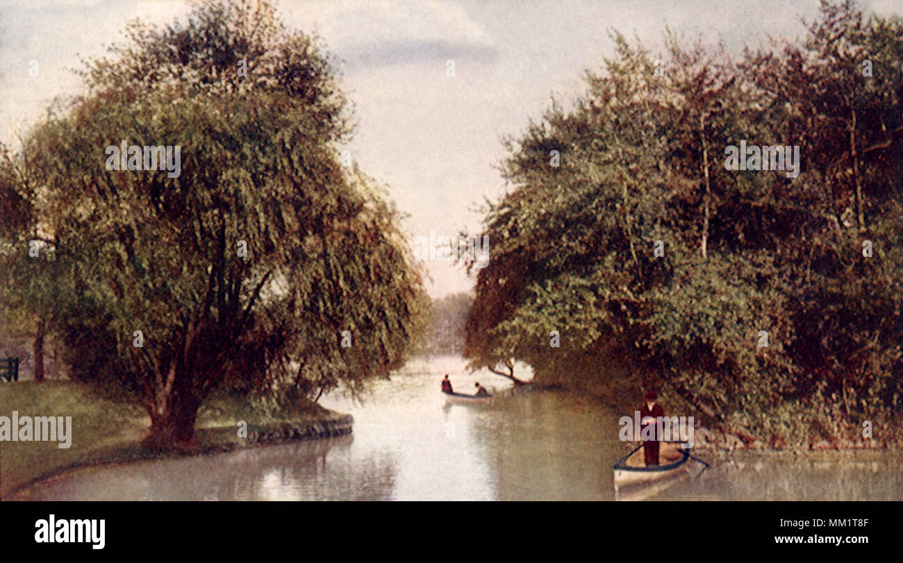 La pesca in Humboldt Park. Chicago. 1908 Foto Stock