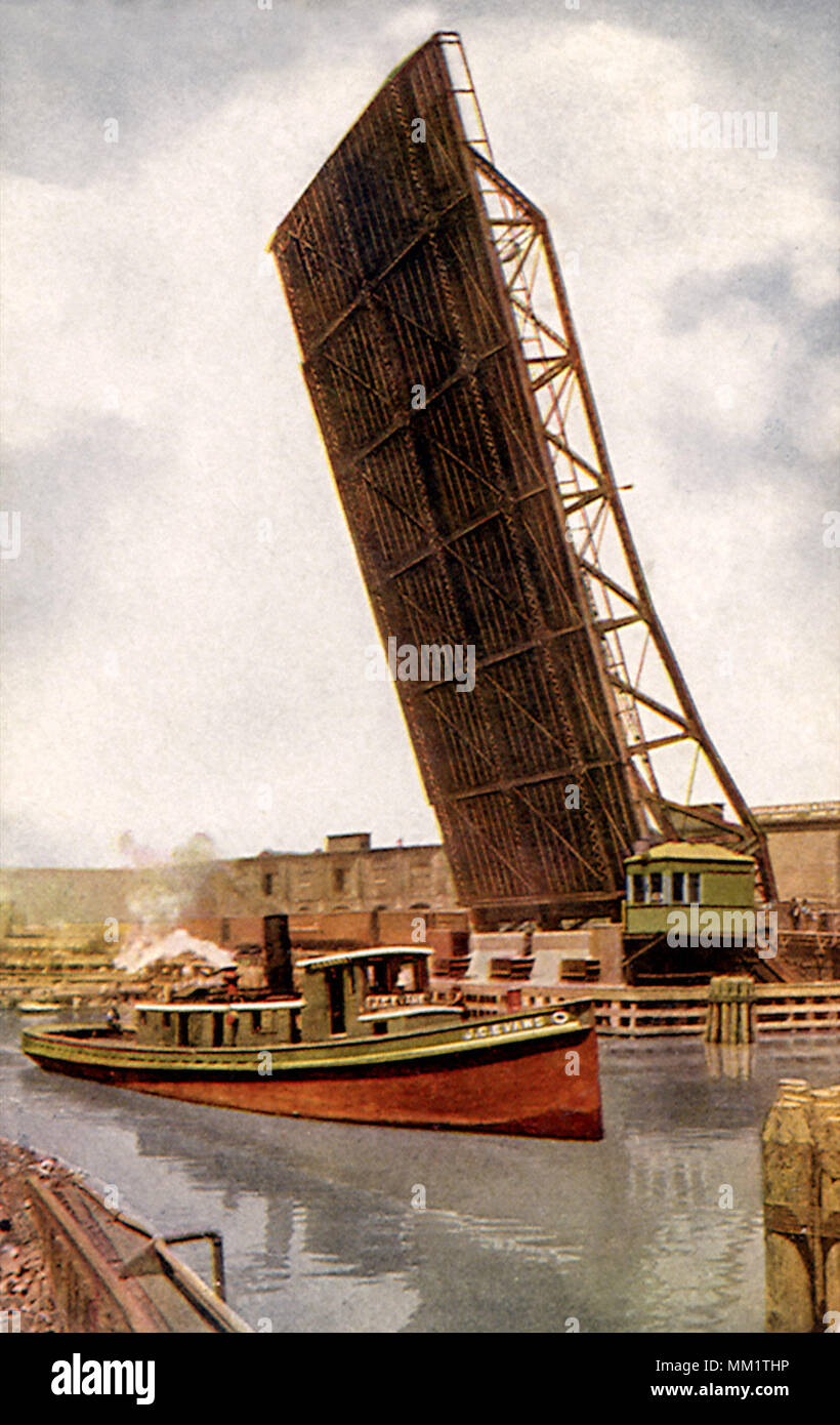 Ponte di Kinzie Street. Chicago. 1914 Foto Stock