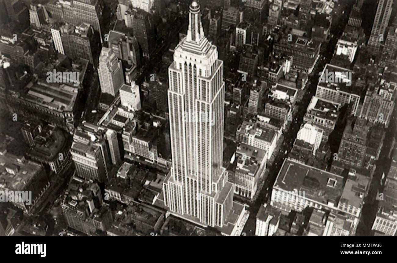Vista aerea dell'Empire State Building. New York . 1940 Foto Stock