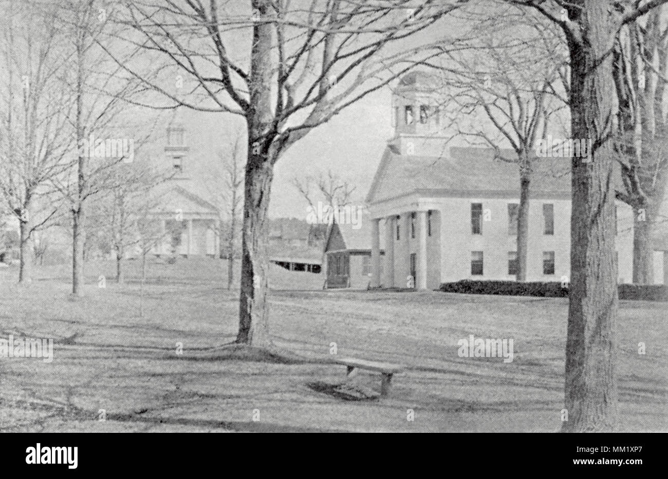 Chiesa universalista e Municipio. Hardwick. 1895 Foto Stock