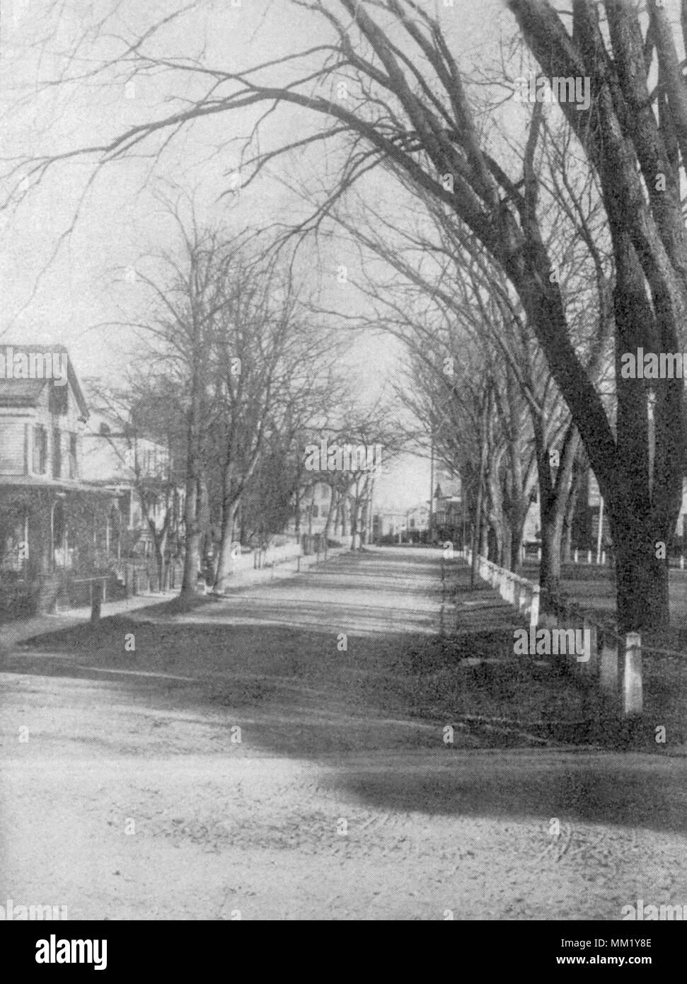 Il Park Place guardando ad Est. Stamford. 1892 Foto Stock