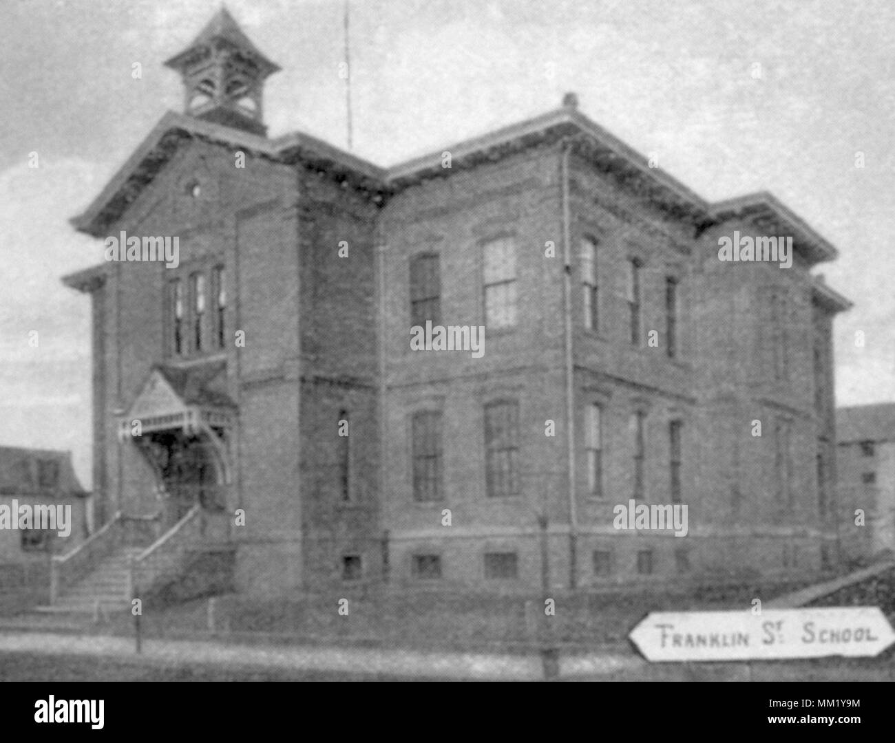 Franklin Street scuola. Stamford. 1892 Foto Stock