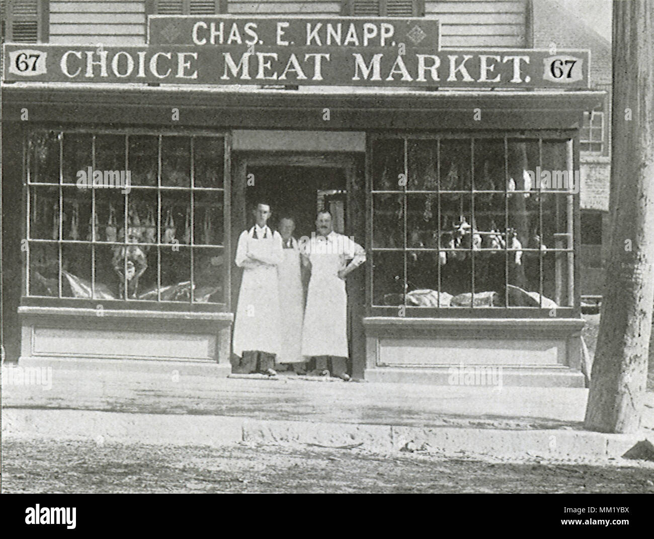 Charles E. Knapp il mercato di carne. Stamford. 1892 Foto Stock