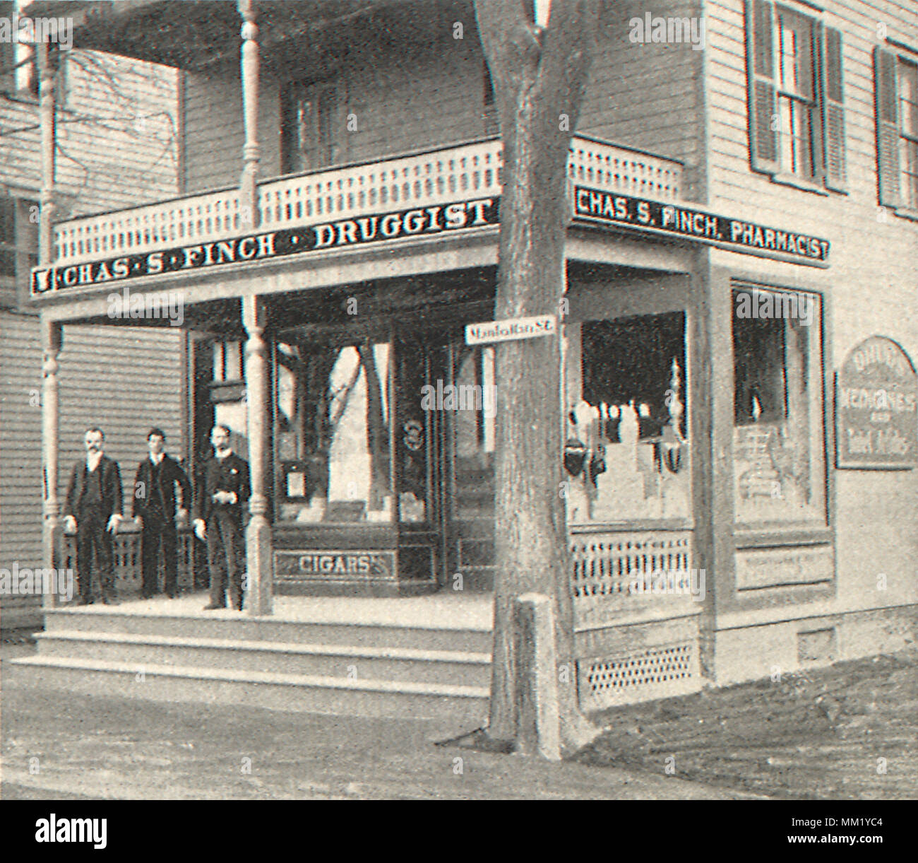 Charles S. Finch farmacia. Stamford. 1892 Foto Stock
