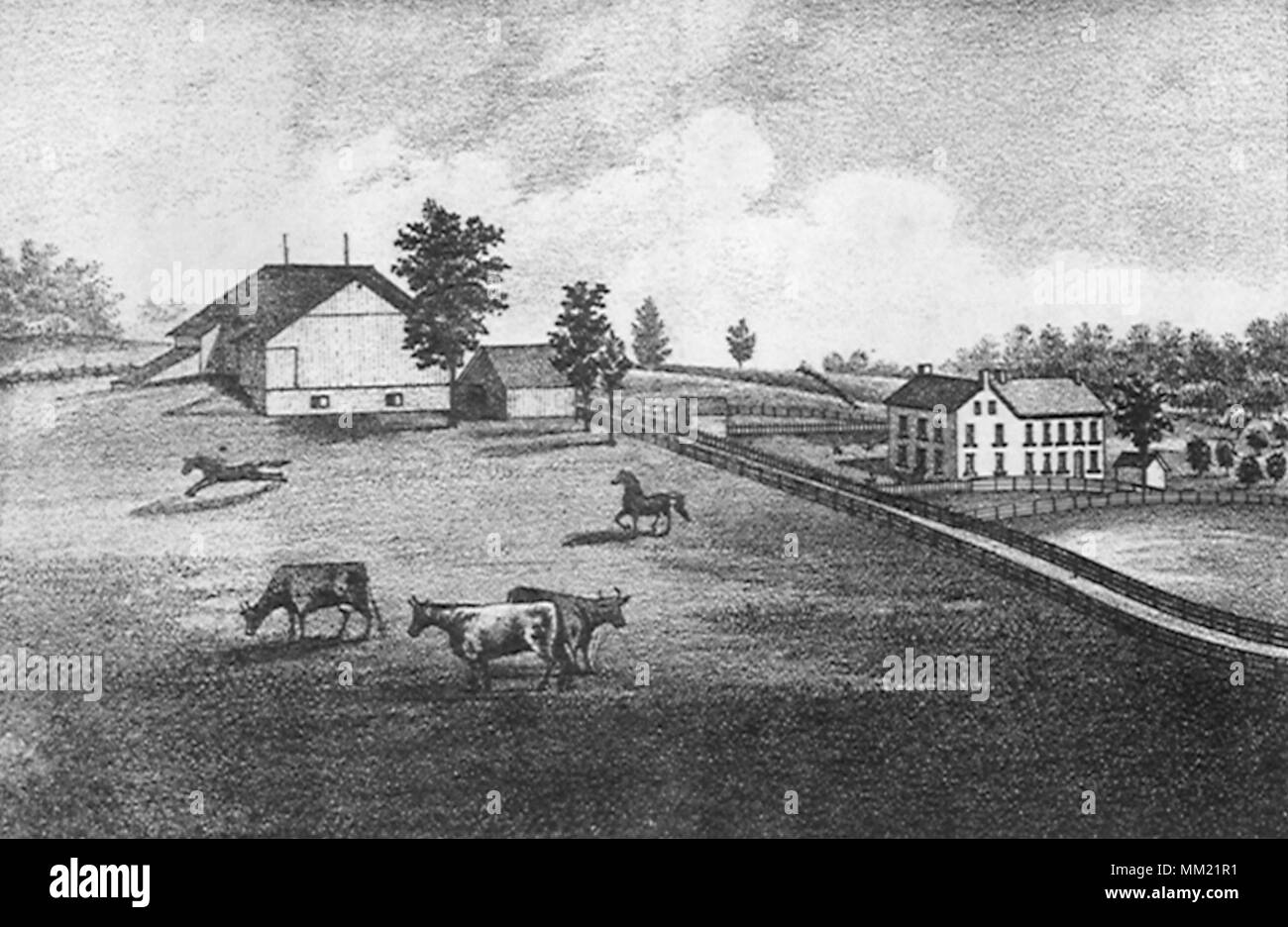 Residence & Farm di William Cushwa. Cancellare la molla. 1877 Foto Stock