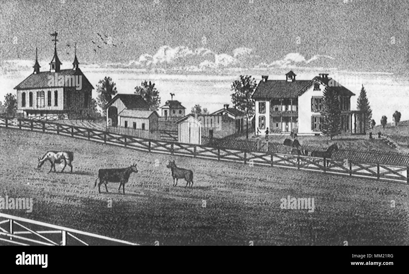 Residence & Farm di Nathaniel Sener. Chewsville. 1877 Foto Stock