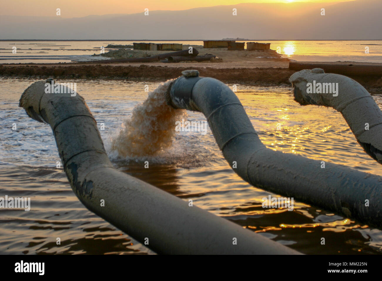 Israele, Sdom, la Dead Sea Works ltd. Cloruro di potassio israeliano impianto sulla riva del Mar Morto Foto Stock