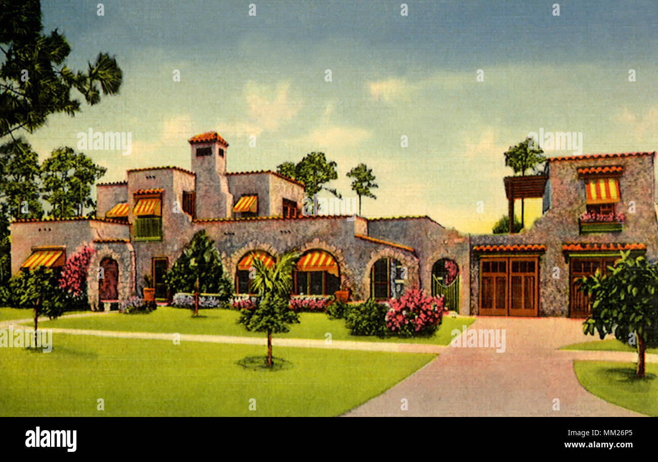 Vista del Residence. Coral Gables. 1943 Foto Stock