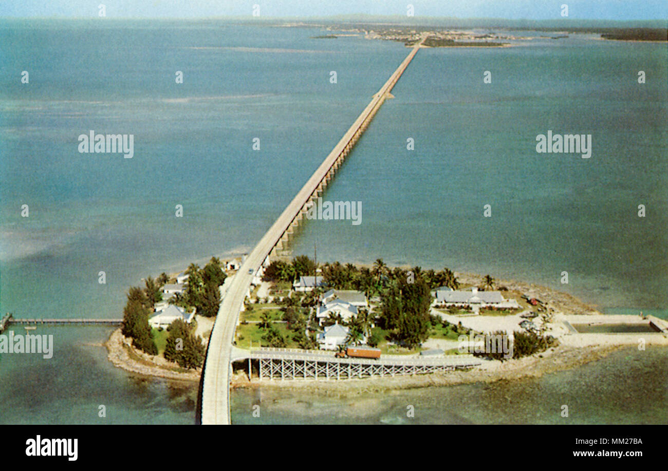 Chiave di piccione e Seven Mile Bridge. Key West. 1957 Foto Stock