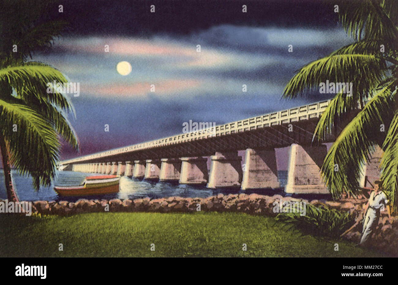 Sette miglia oltremare Ponte dell'autostrada. Key West. 1940 Foto Stock
