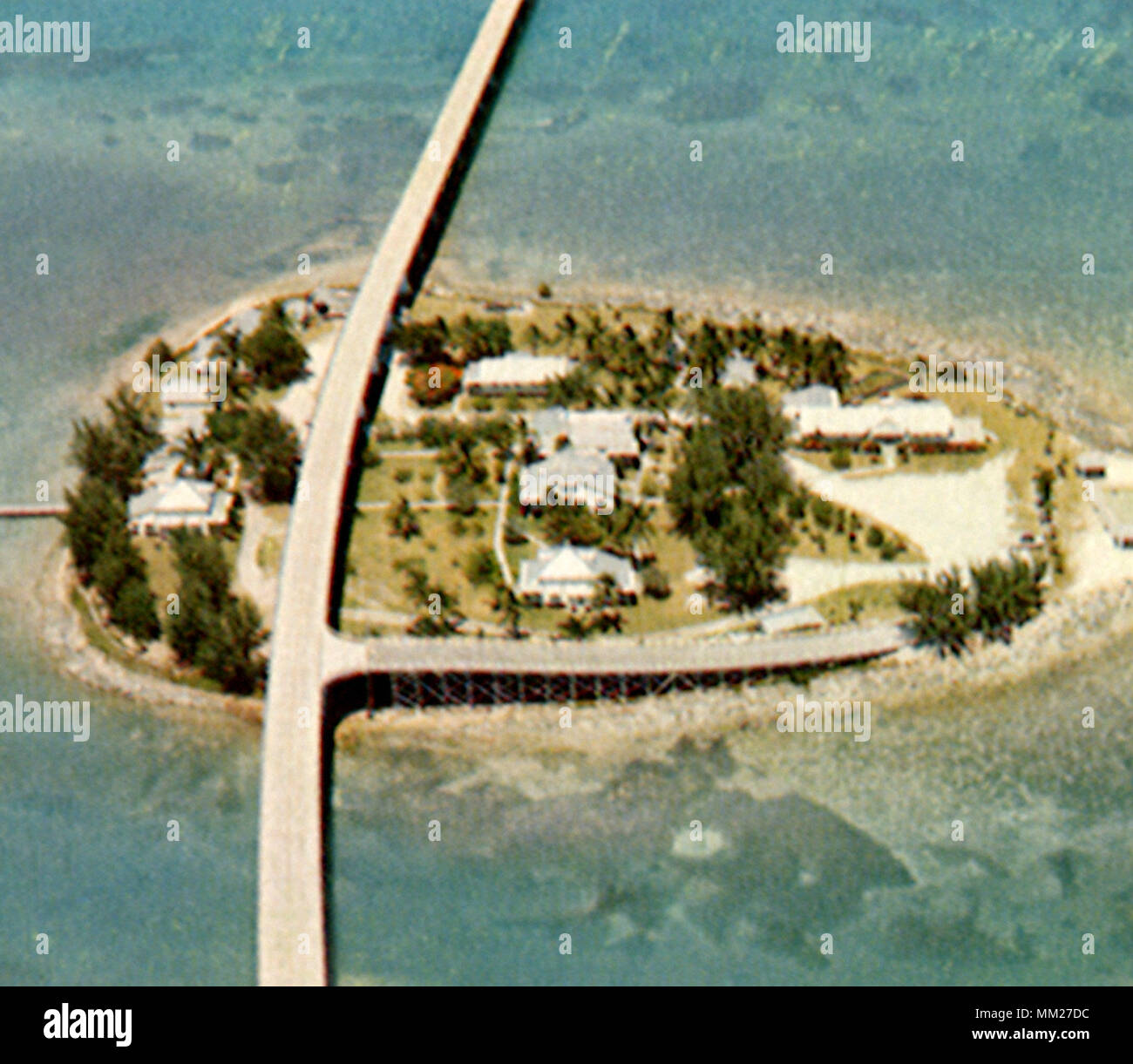 Vista aerea del Seven Mile Bridge. Key West. 1960 Foto Stock
