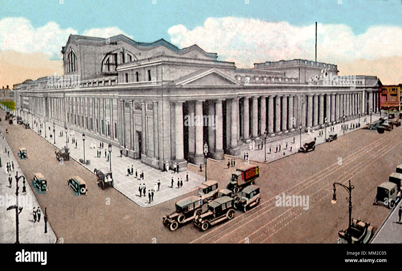 La stazione ferroviaria Pennsylvania,. La città di New York. 1925 Foto Stock