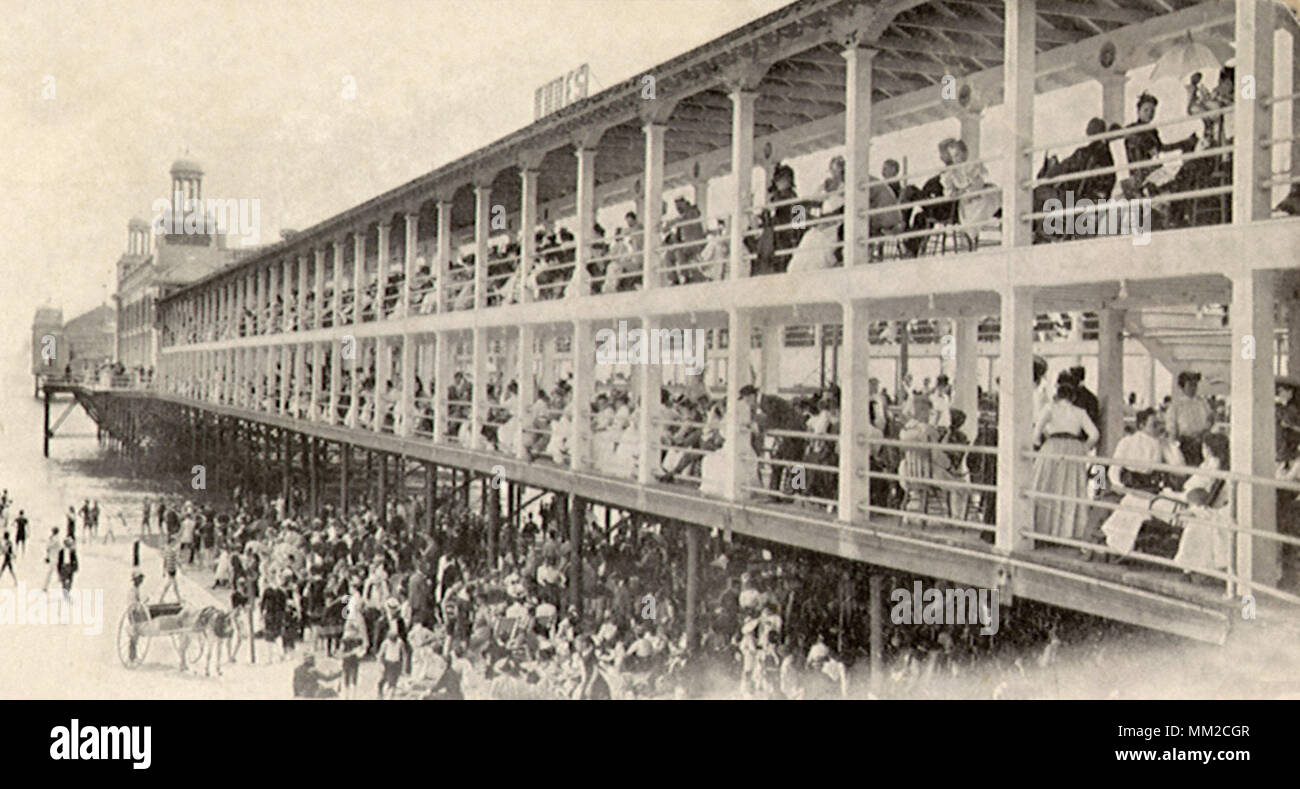 Vista del molo di acciaio. Atlantic City. 1904 Foto Stock