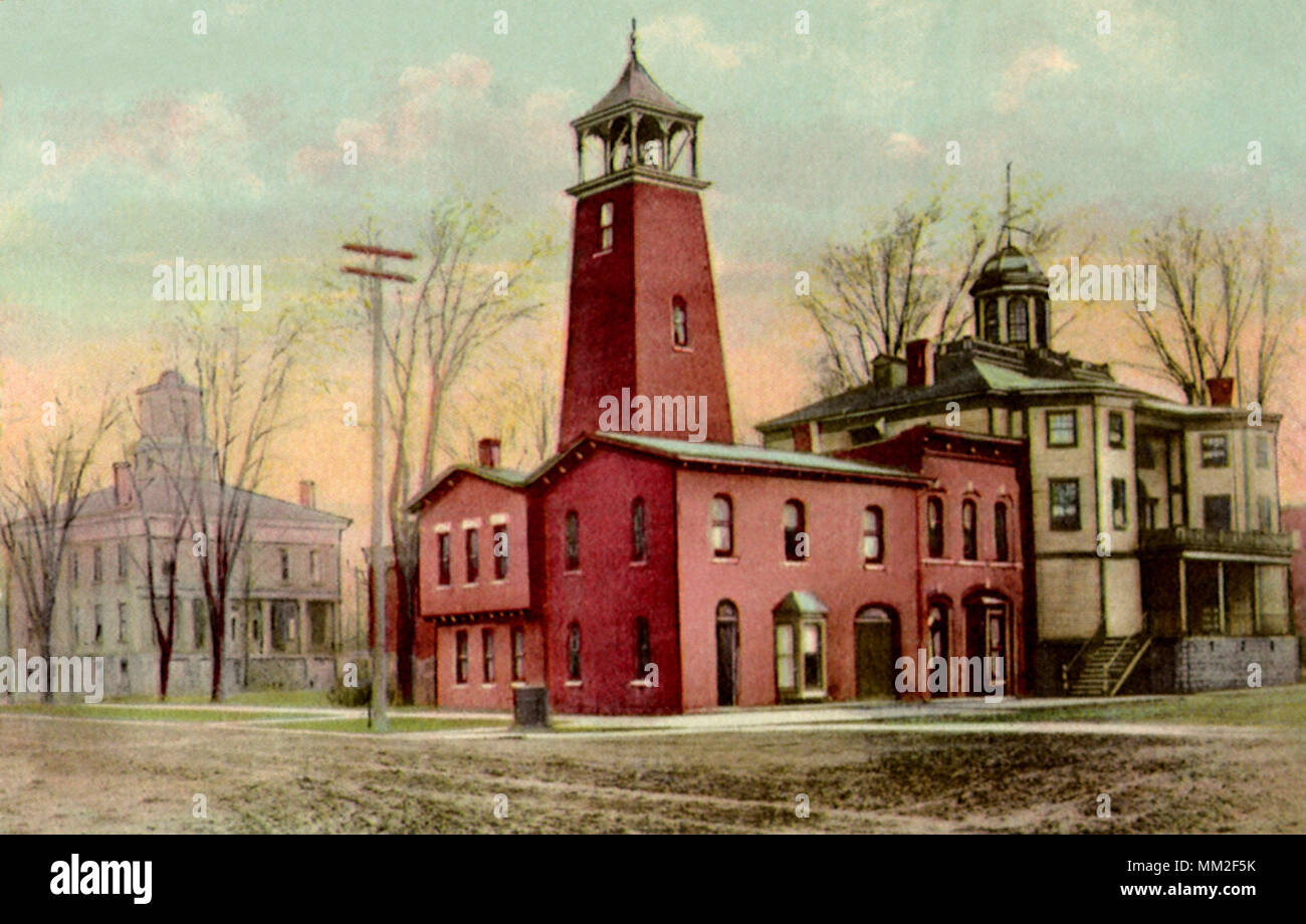 Court House & Ellicott Hall. Batavia. 1925 Foto Stock