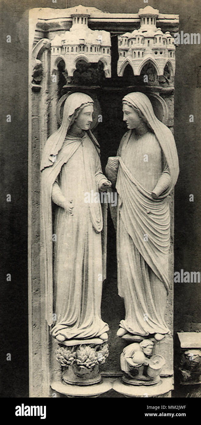 La visita alla Cattedrale. Chartres. 1910 Foto Stock