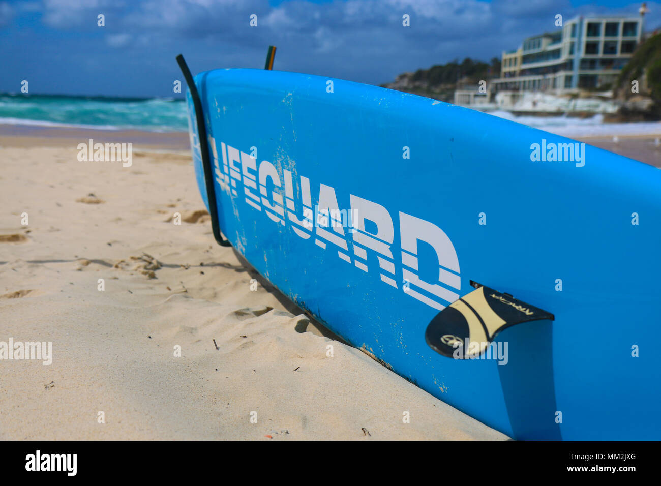 Bagnino di salvataggio a bordo di Bondi Beach Australia Foto Stock