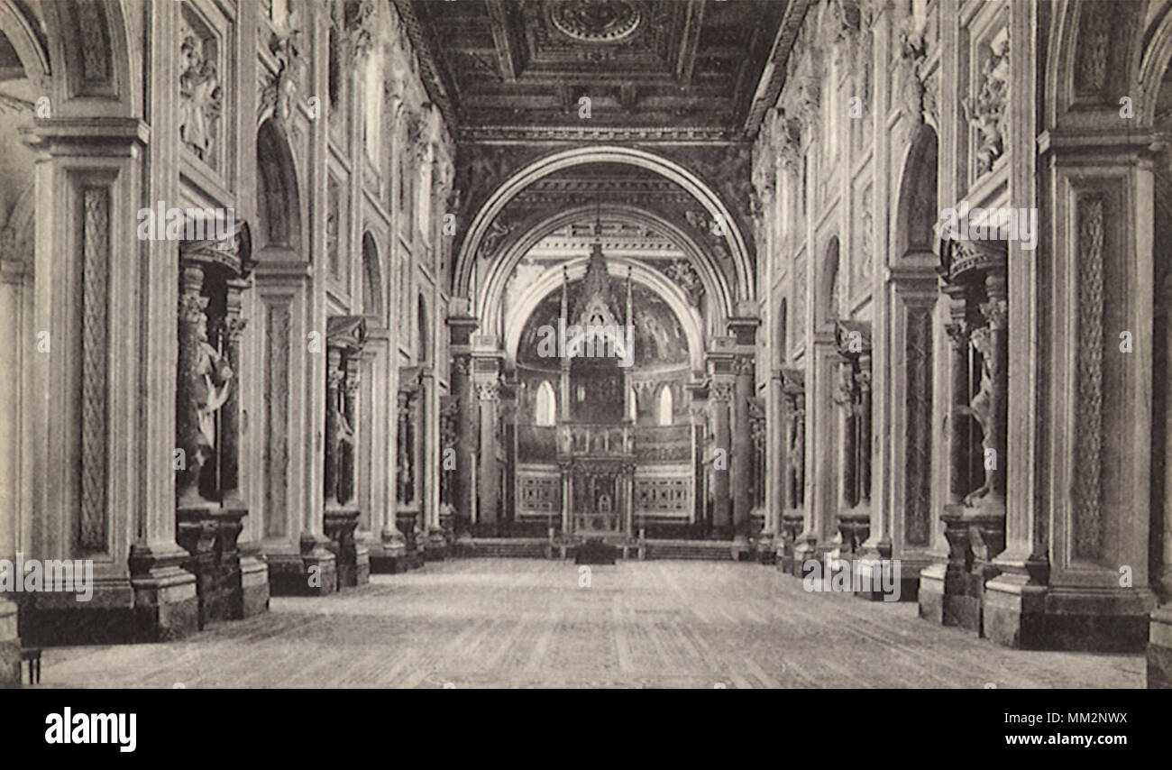 Interno della Basilica di San Giovanni. Roma. 1930 Foto Stock