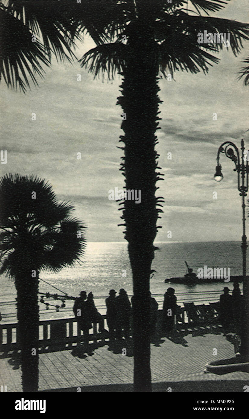 Vista del mare. San Remo. 1948 Foto Stock