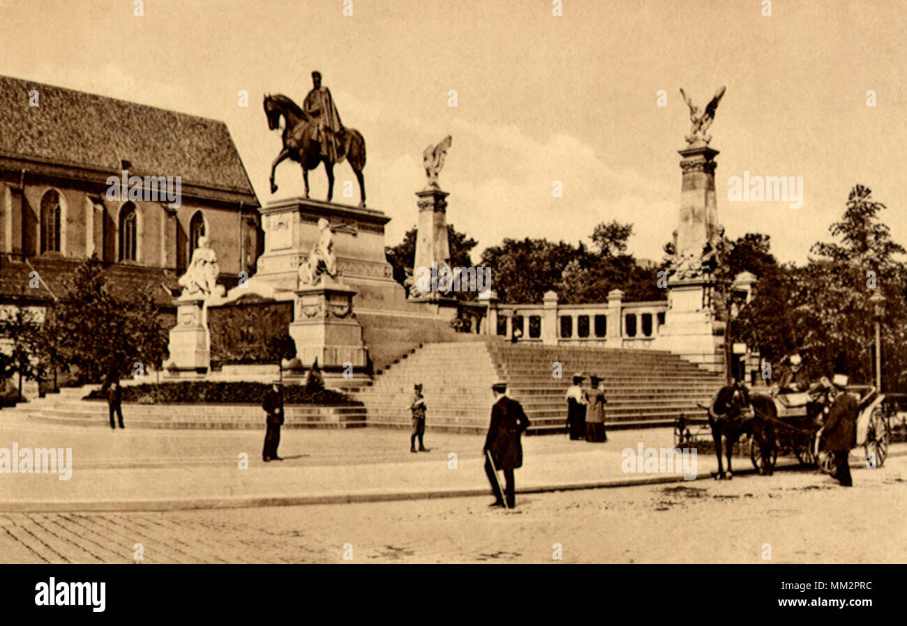 Kaiser Wilhelm monumento. Breslavia. 1930 Foto Stock