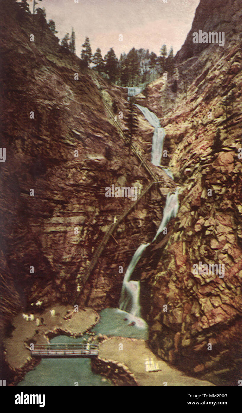 Sette cascate. Colorado Springs. 1910 Foto Stock