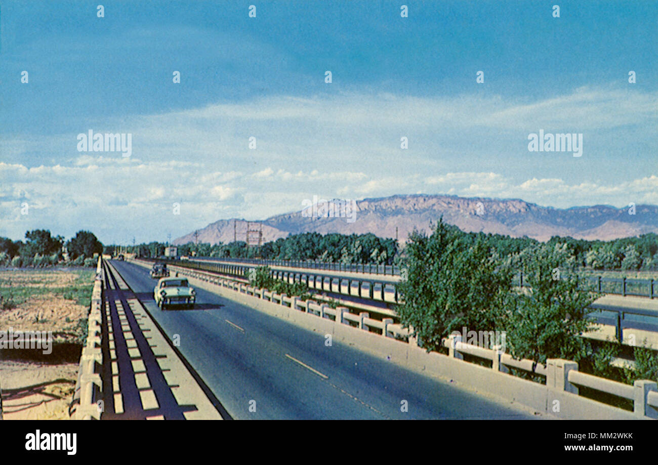 Rio Grande ponte. Albuquerque. 1970 Foto Stock