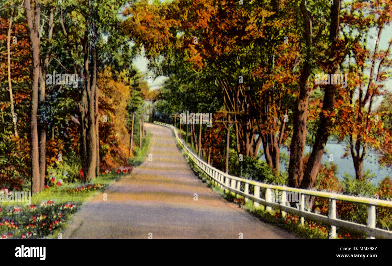 Bridge Road. Bear Mountain. 1940 Foto Stock