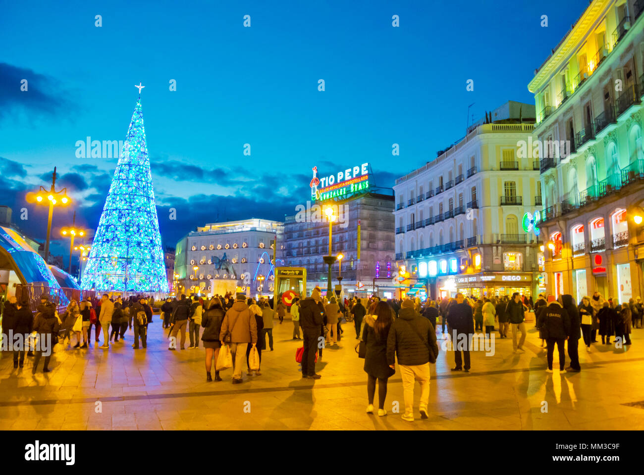 Puerta del Sol di Madrid, Spagna Foto Stock