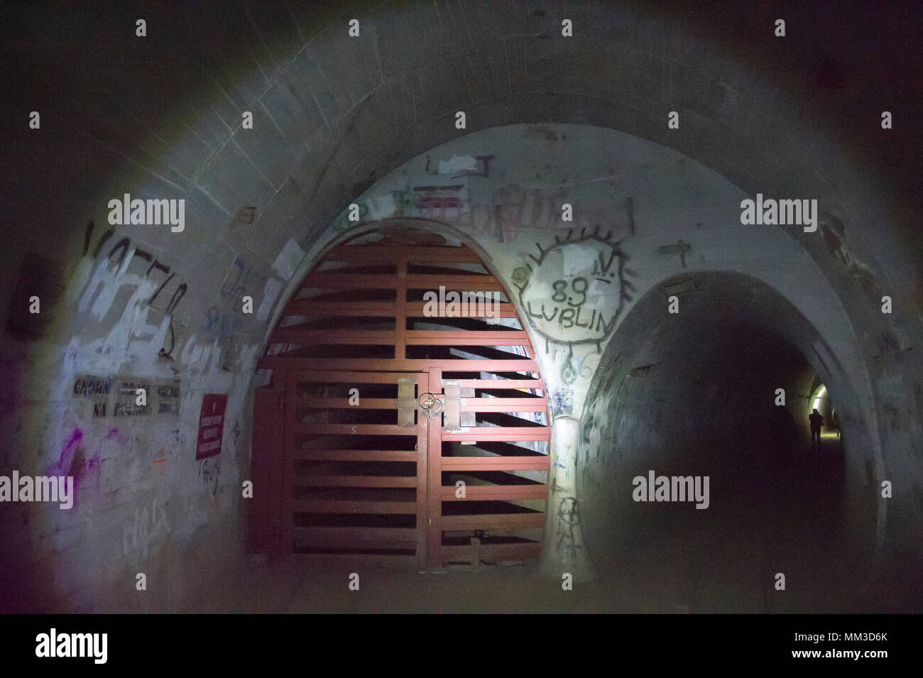 Stazione della metropolitana a scartamento ridotto della Germania nazista Festungsfront Oder-Warthe-Bogen (fortificato Oder-Warthe anteriore-Bogen) chiamato in polacco il Miedzyrzecki Foto Stock