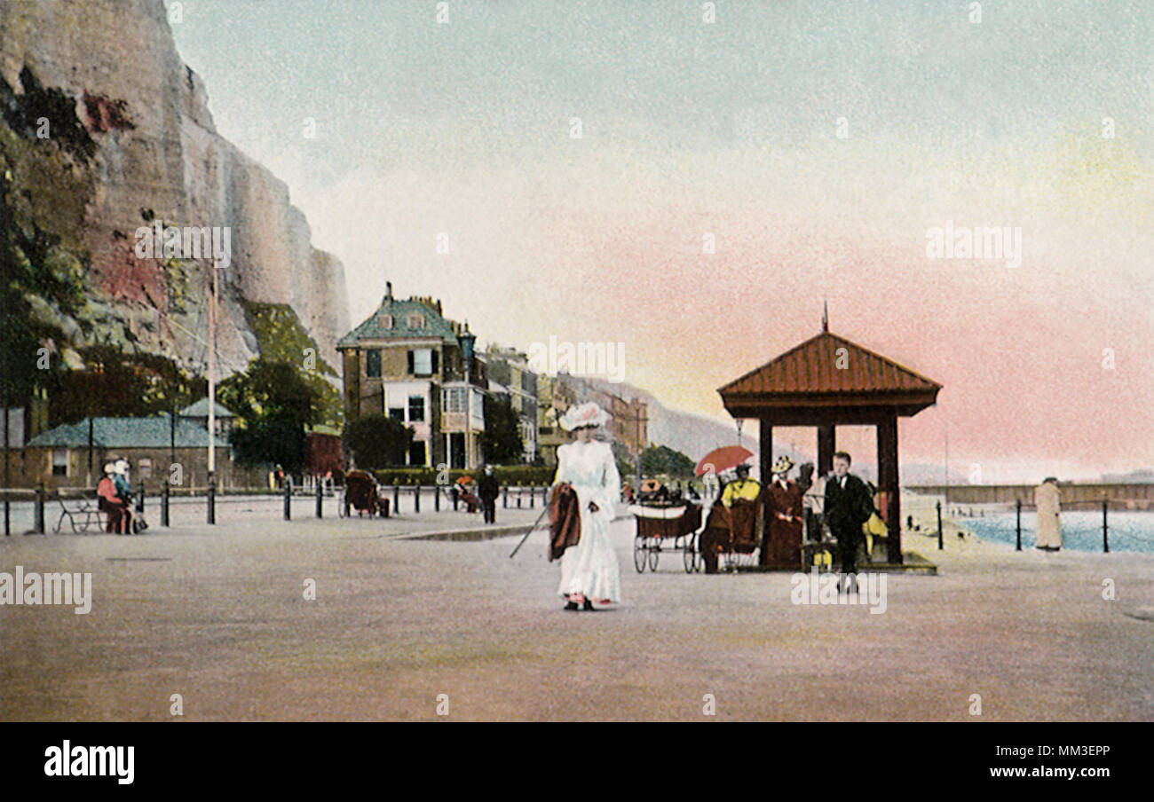 East Cliff. Dover. 1910 Foto Stock