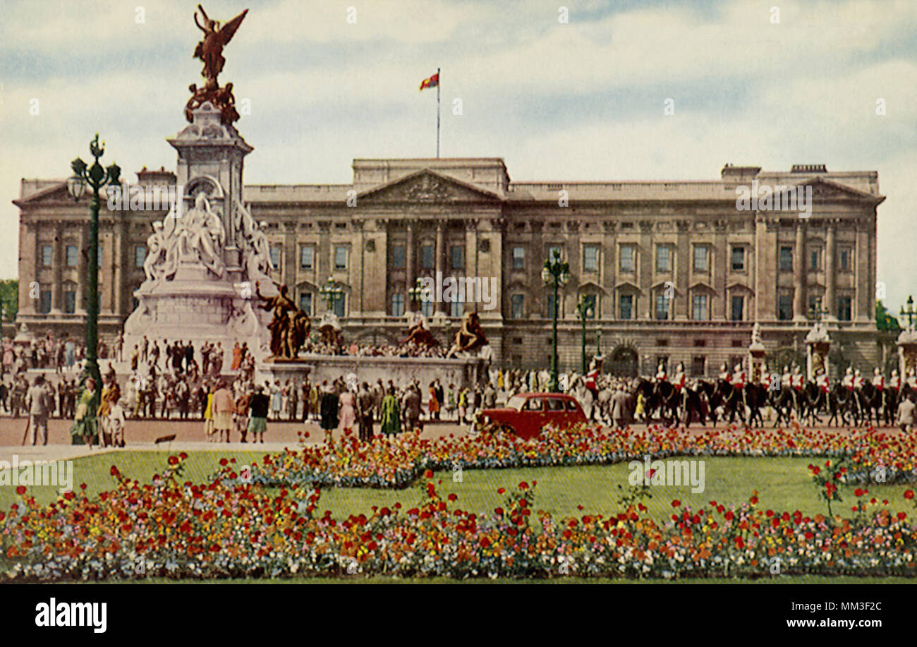 Victoria Memorial & Palace. Londra. 1910 Foto Stock
