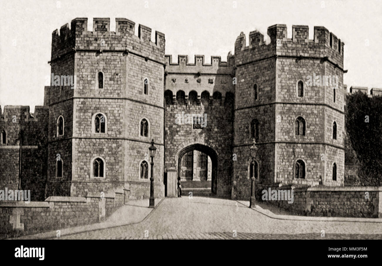 Henry VIII Gateway a castello. Windsor. 1930 Foto Stock