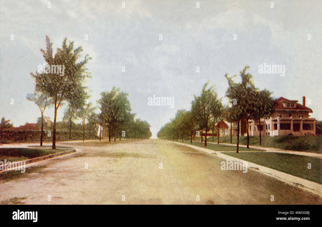Gladstone Boulevard. Kansas City. 1909 Foto Stock