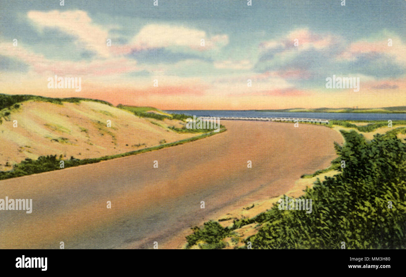 La nuova strada e la baia. A Provincetown. 1946 Foto Stock