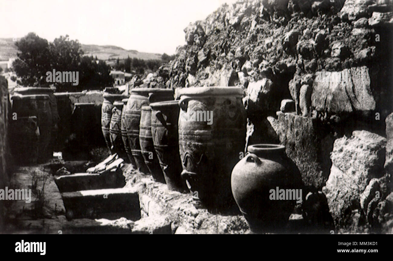 Deposito di vasi. Cnosse. 1930 Foto Stock