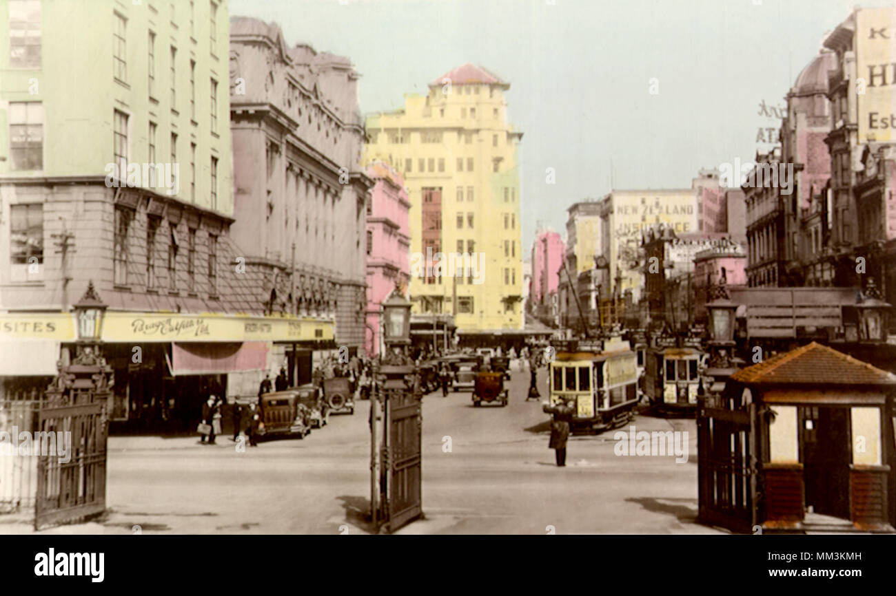 Queen Street. Auckland. 1910 Foto Stock